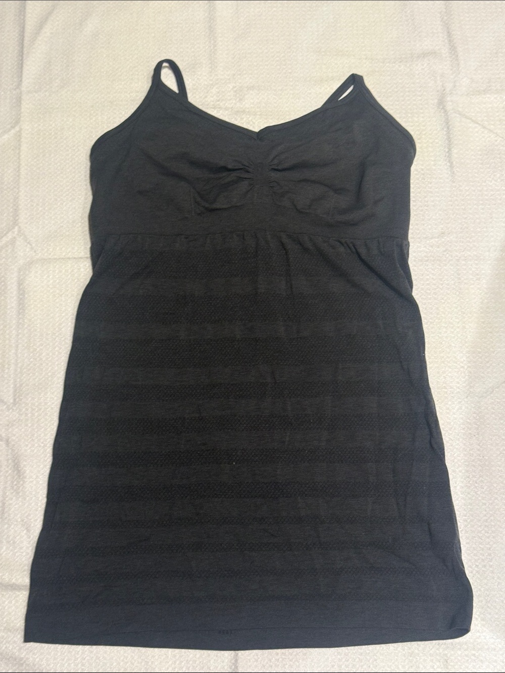 lululemon athletica Black Seamless Tank with Built-In Shelf Bra-No Pads